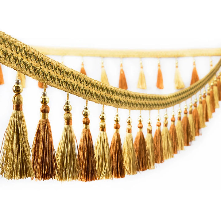 Olie Metal Beaded Tassel Fringe Trim