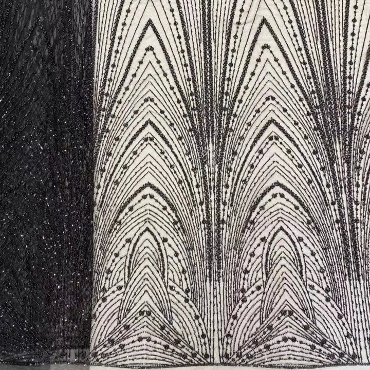 5 YARDS / 10 COLORS / Balegante Novelty Sequin Beaded Embroidery Tulle Mesh Lace Dress Fabric