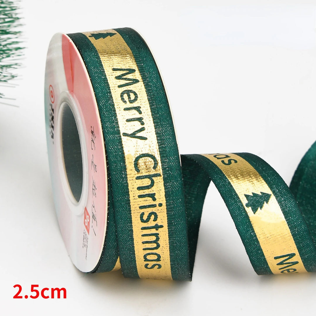 5 Yards / Polyester Printed Christmas Decoration Ribbon