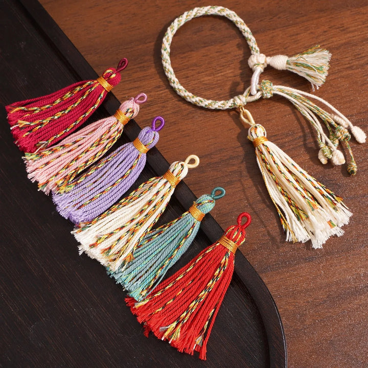 Elvara 75mm Long Colorful Hand Twisted Cotton Ethnic Tassels