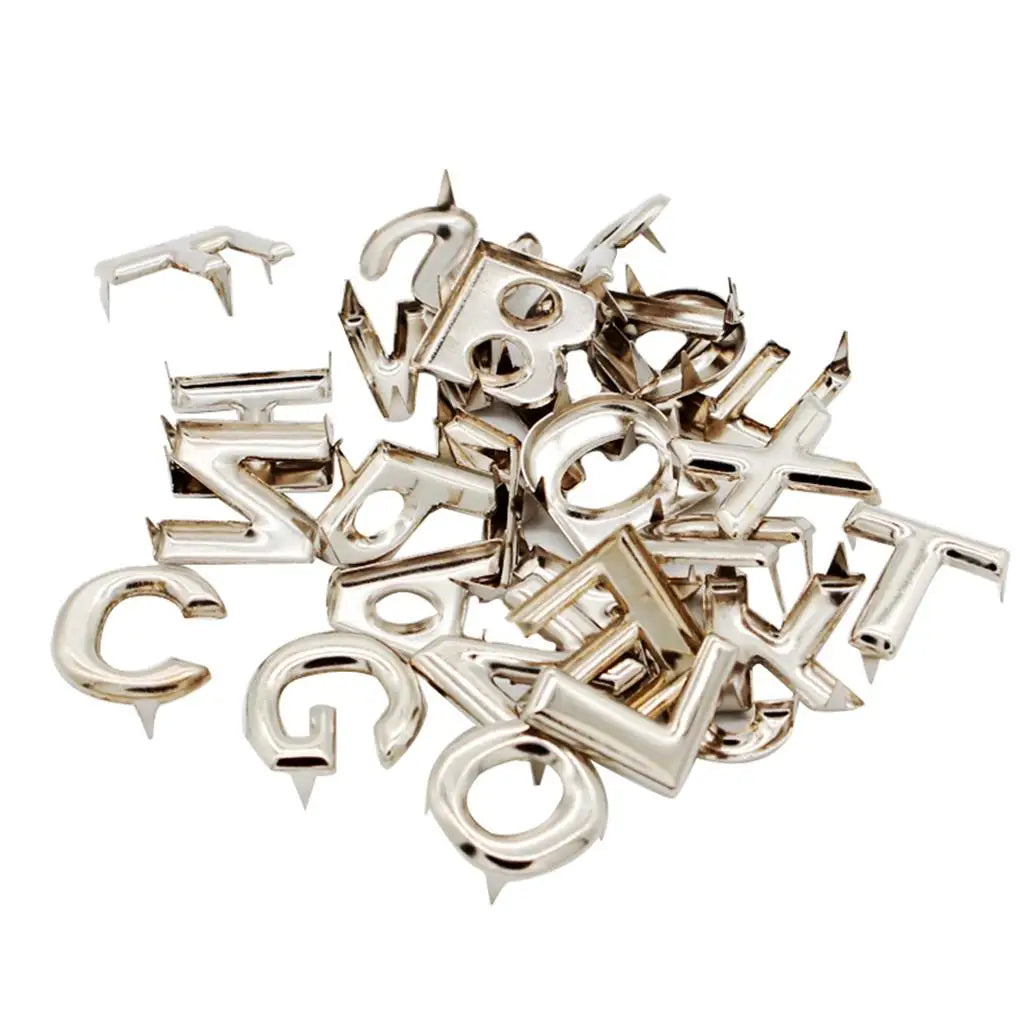 26Pcs English Letters A-Z Claw Nails Punk Rivets Stud Shoes Bags Accessories