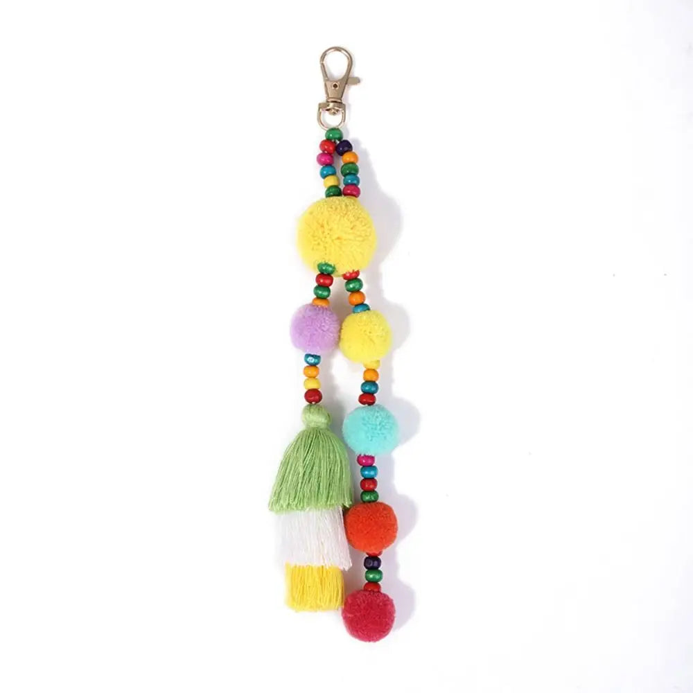 Veloura Boho Pom Pom Gradient Colors Tassels