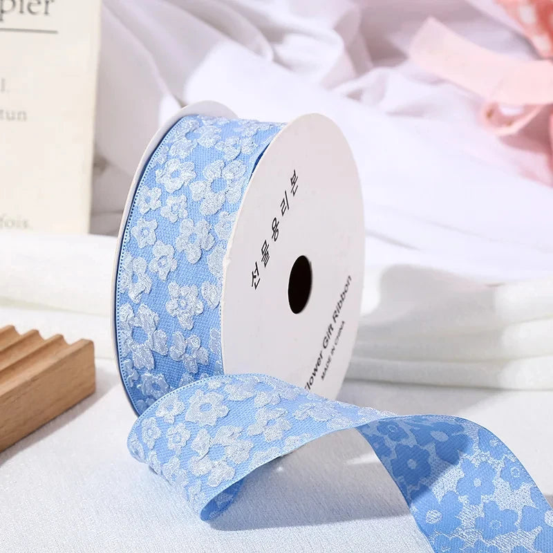 10 Yards / 3D Flower Wrinkle Embossment Ribbon