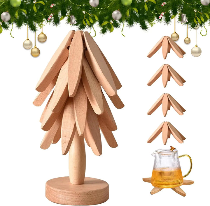 Tree-Shaped Foldable Trivet Set