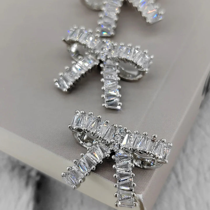 Xiare 22MM Rhinestone Cubic Bow Buttons - 2 PC