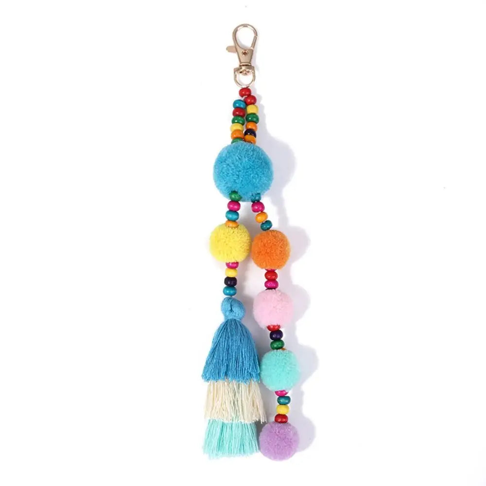 Veloura Boho Pom Pom Gradient Colors Tassels