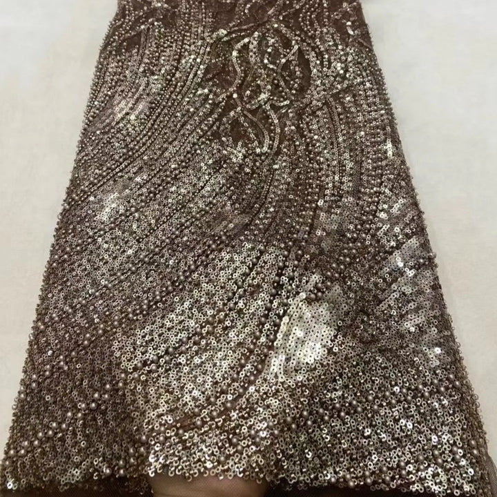 5 YARDS / 8 COLORS / IOANNES Sequin Beaded Embroidery Glitter Mesh Dress Lace Fabric