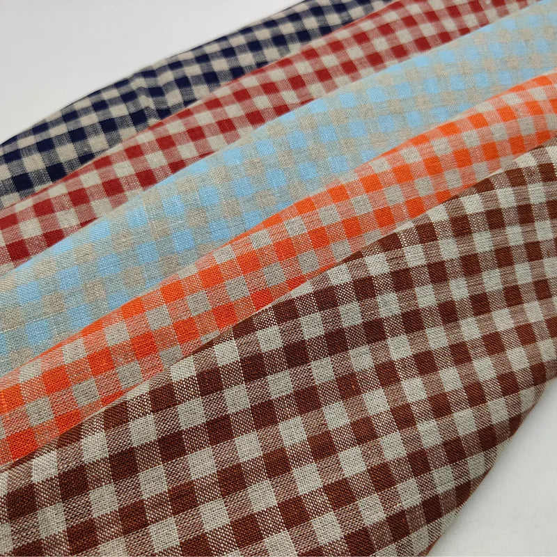 9 Colors / Truong Plaid 100% Linen Fabric