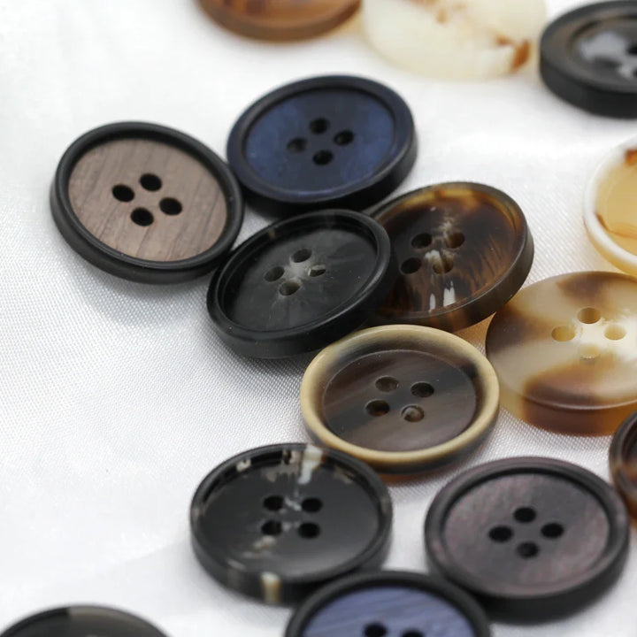 Manein 15/20mm Retro Men Suit Horn Resin Button - 20 PC