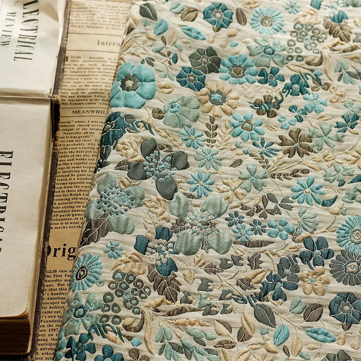 Sona Floral Yarn Dyed Embossed Jacquard Fabric