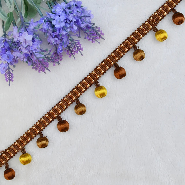 Tolore Pompom Beaded Fringe Trim