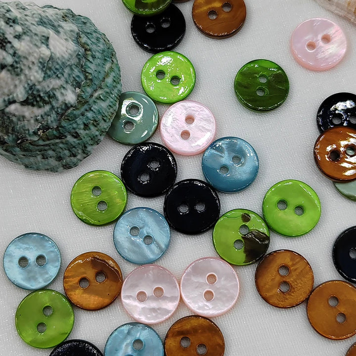 Koers 10MM Colorful Resin Shell Button - 10 PC