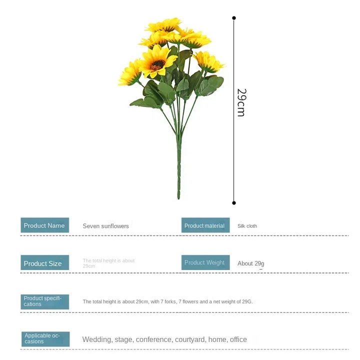 Lyra 7 Head Artificial Sun Flower
