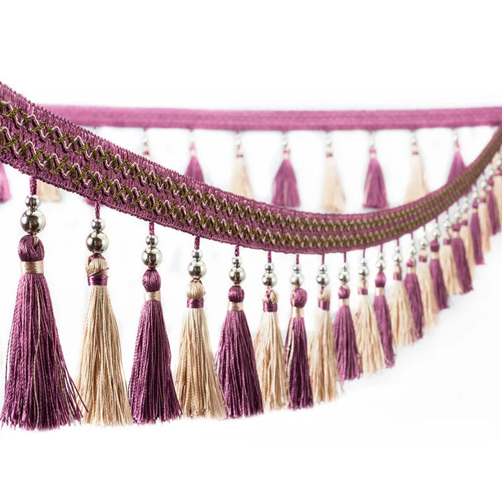 Olie Metal Beaded Tassel Fringe Trim