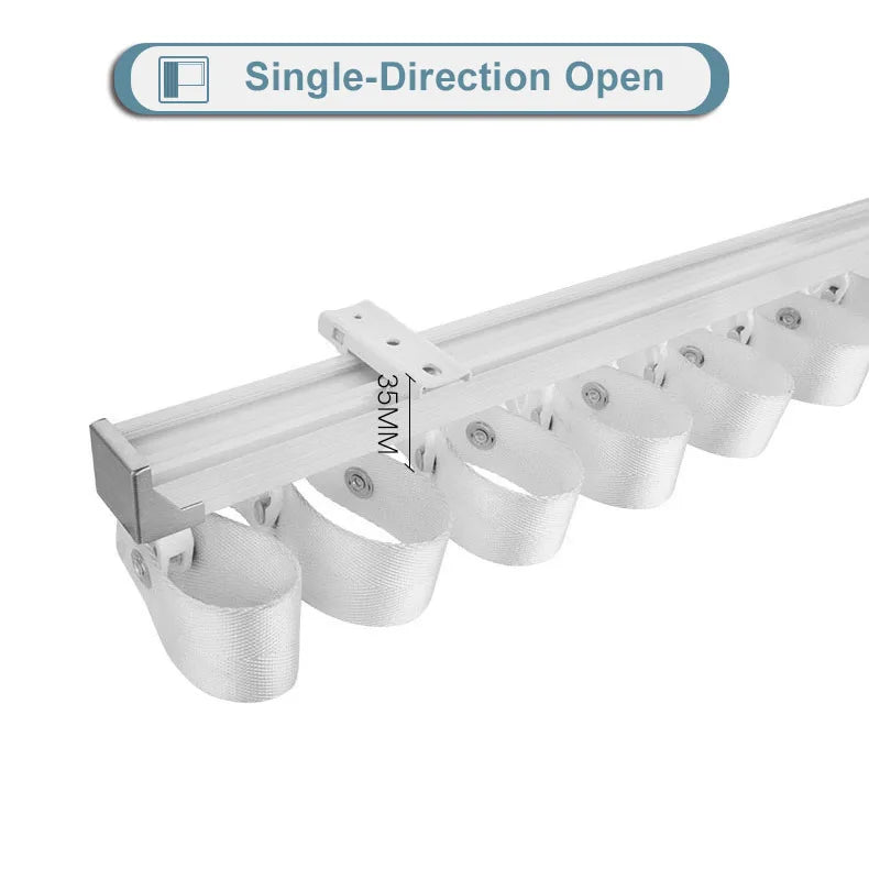 Crest S Fold Ripplefold Wave Curtain Track Set with Heading Tape