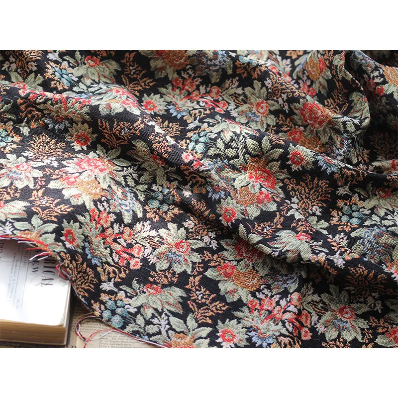 Sabino Retro Embossed Flowers Jacquard Fabric