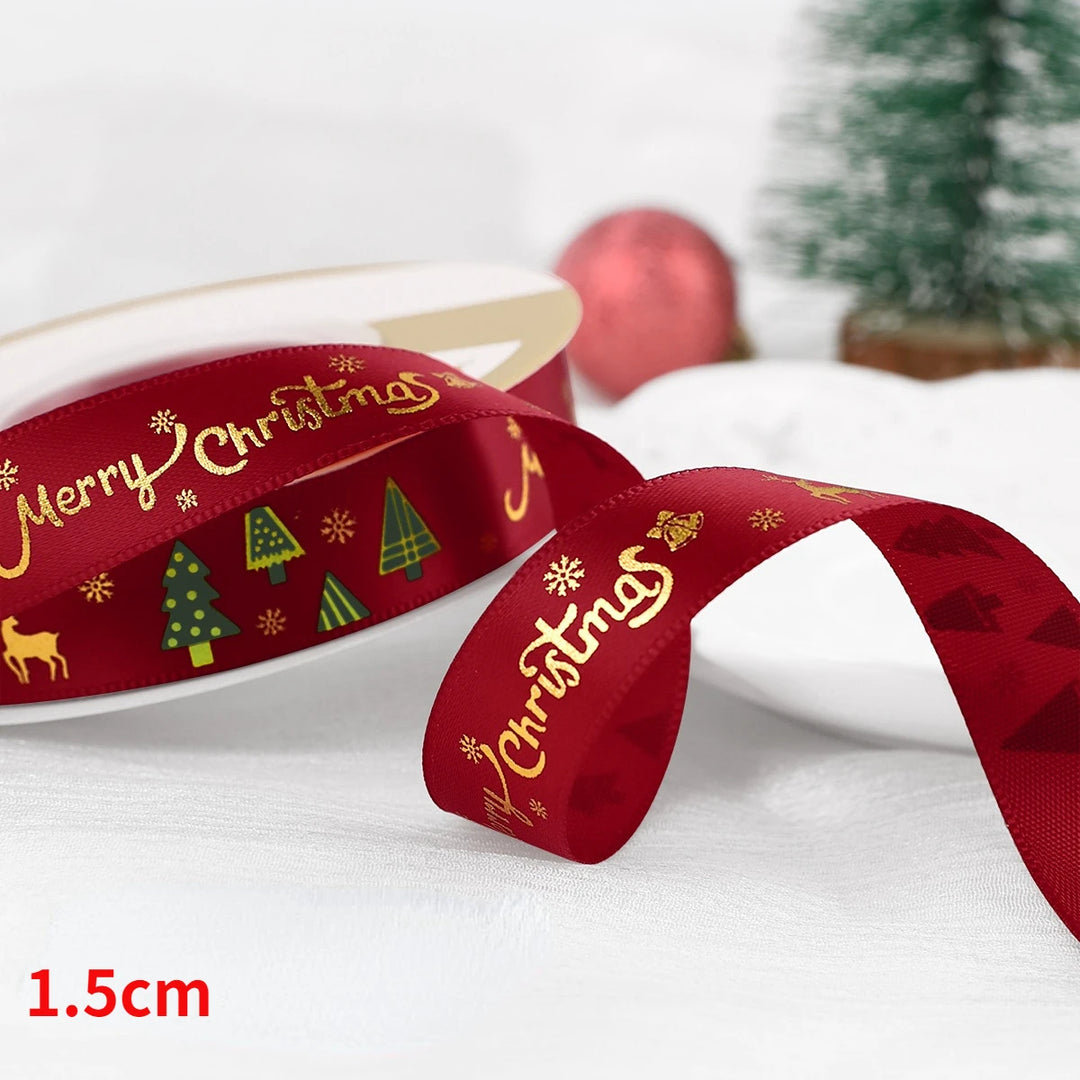 5 Yards / Polyester Printed Christmas Decoration Ribbon