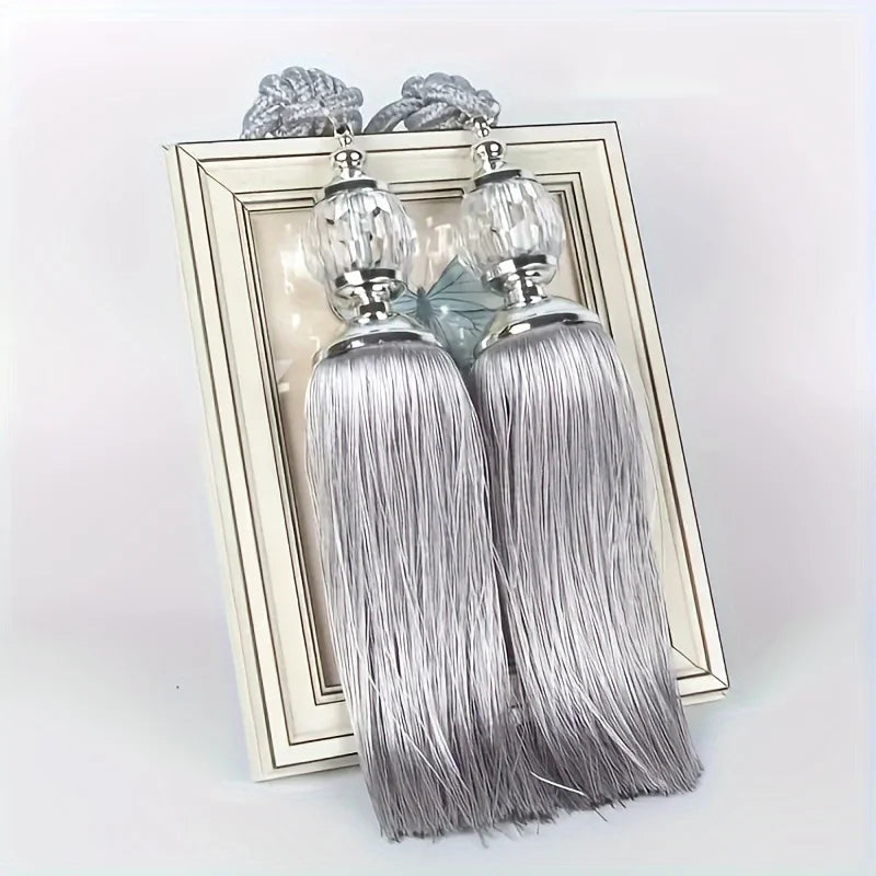 2 PC Savora Ball Tassel Curtain Tiebacks