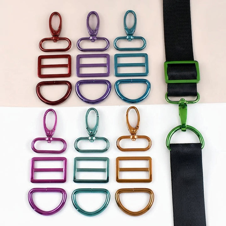 2 SET / 20-38mm Metal Buckles D Ring Lobster Buckle Set