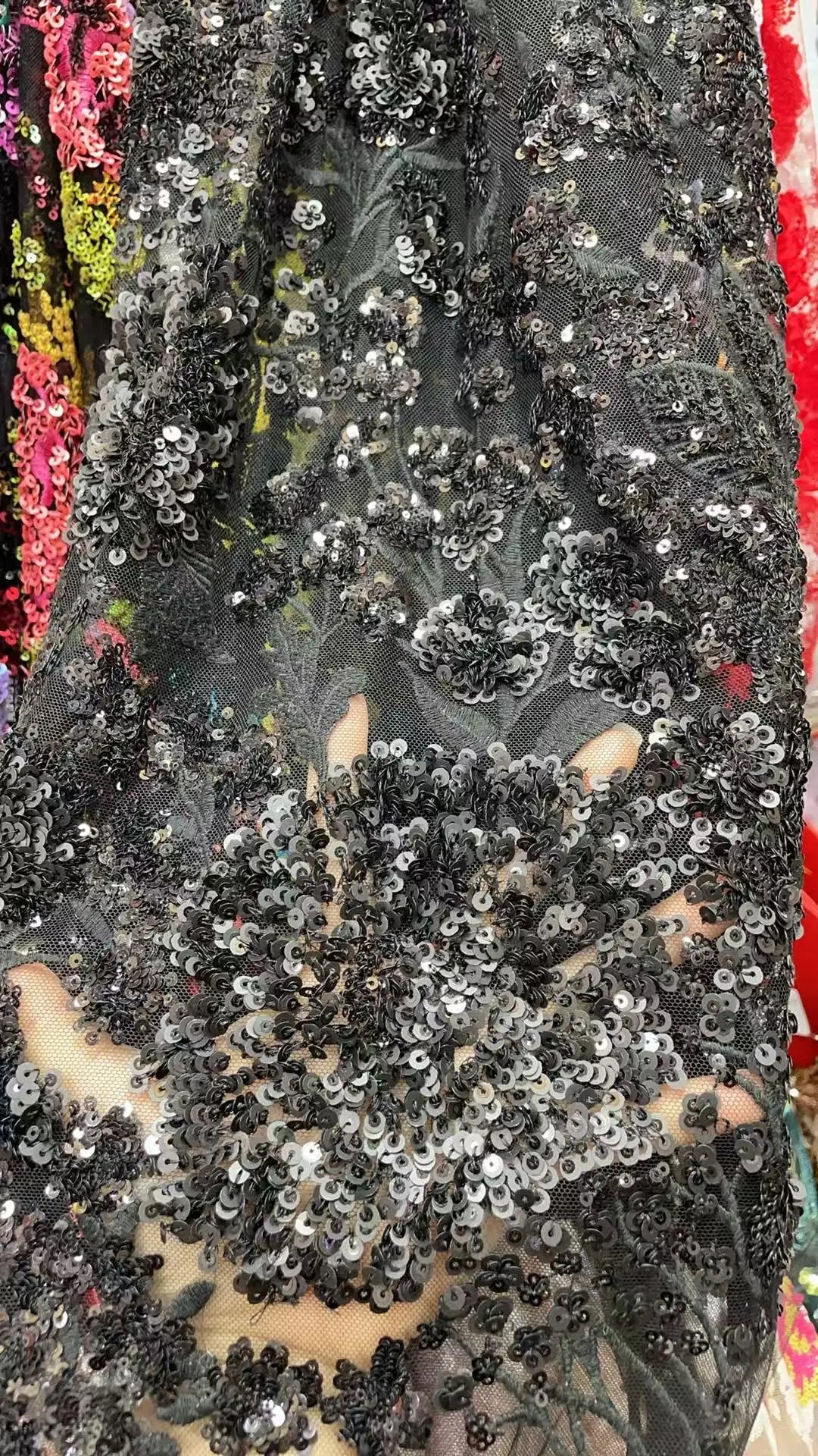 5 YARDS / 10 COLORS / Aurette Floral Beaded Embroidery Bridal Mesh Lace Fabric