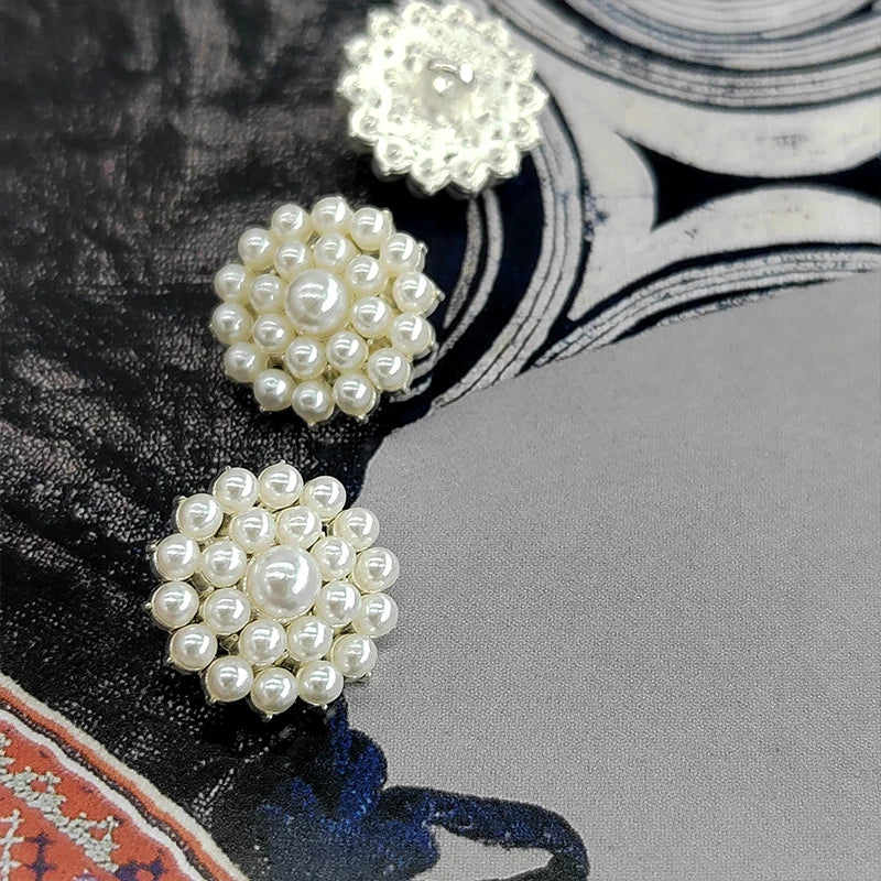 Opowal 18/23MM Shell Pearl Beaded Button - 6 PC