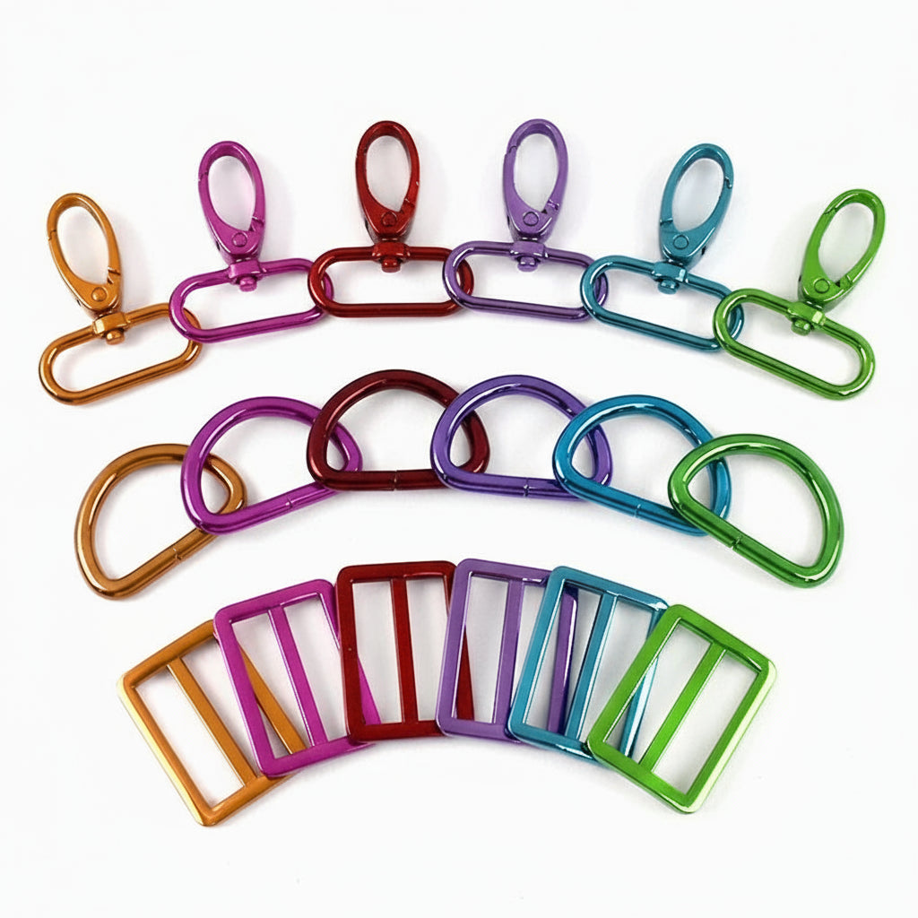 2 SET / 20-38mm Metal Buckles D Ring Lobster Buckle Set