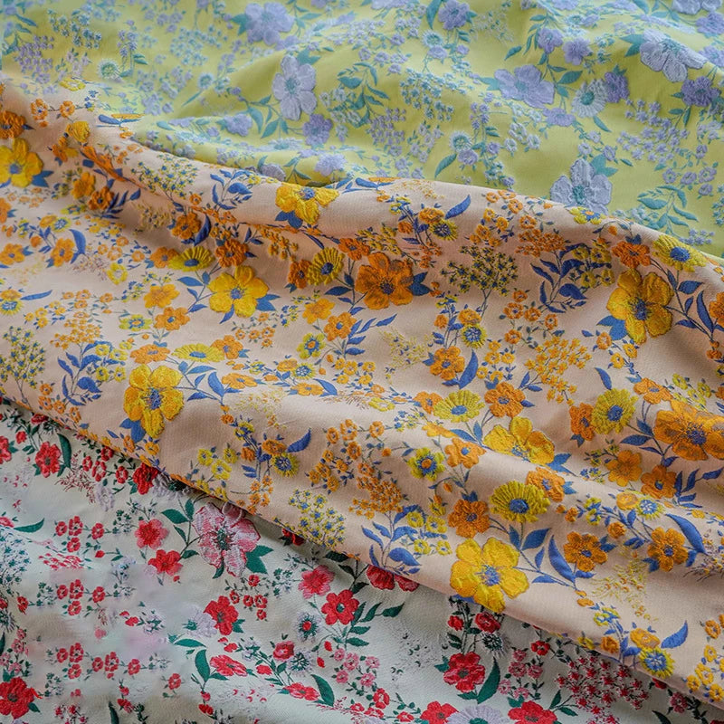 Mino Poppy Floral Woven Jacquard Fabric