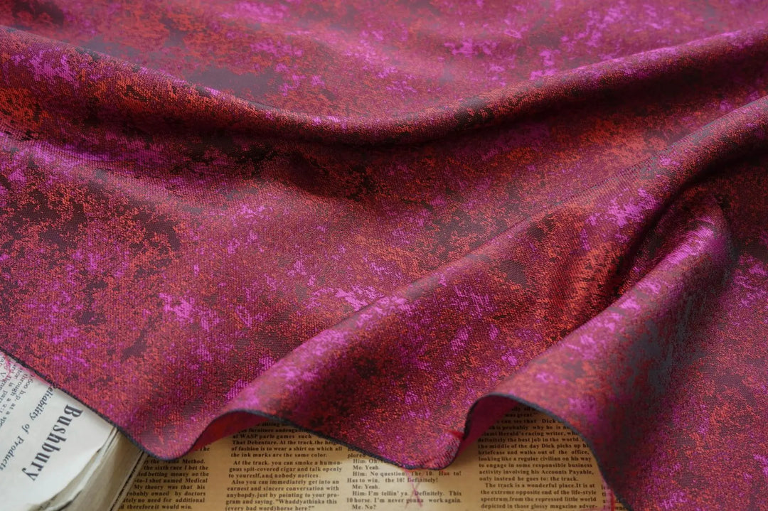 Zayn Purple Red Abstract Jacquard Fabric