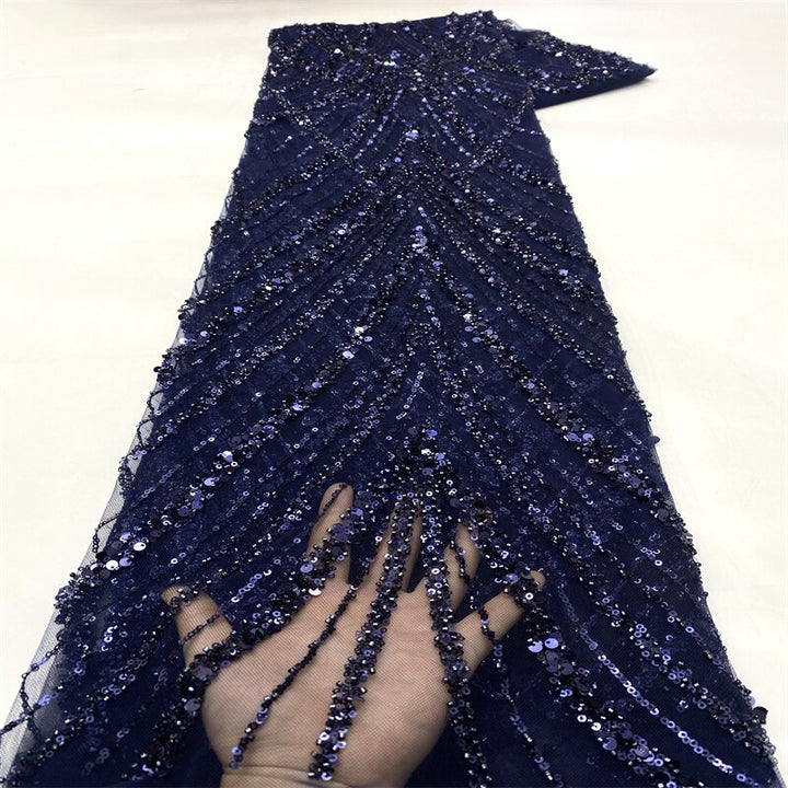 5 YARD / 8 COLORI / Tessuto Baptiste con paillettes ricamate con perline, glitter, pizzo scintillante per abiti da cerimonia nuziale