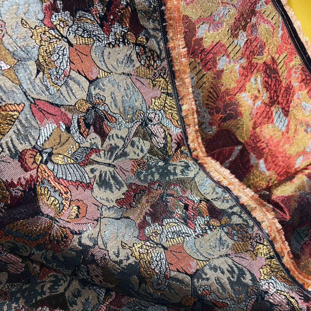 Lendor Leaf Butterfly Woven Brocade Fabric