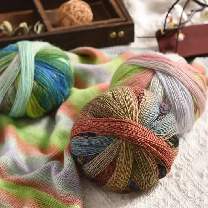 300g Pack Rainbow Wool Yarn