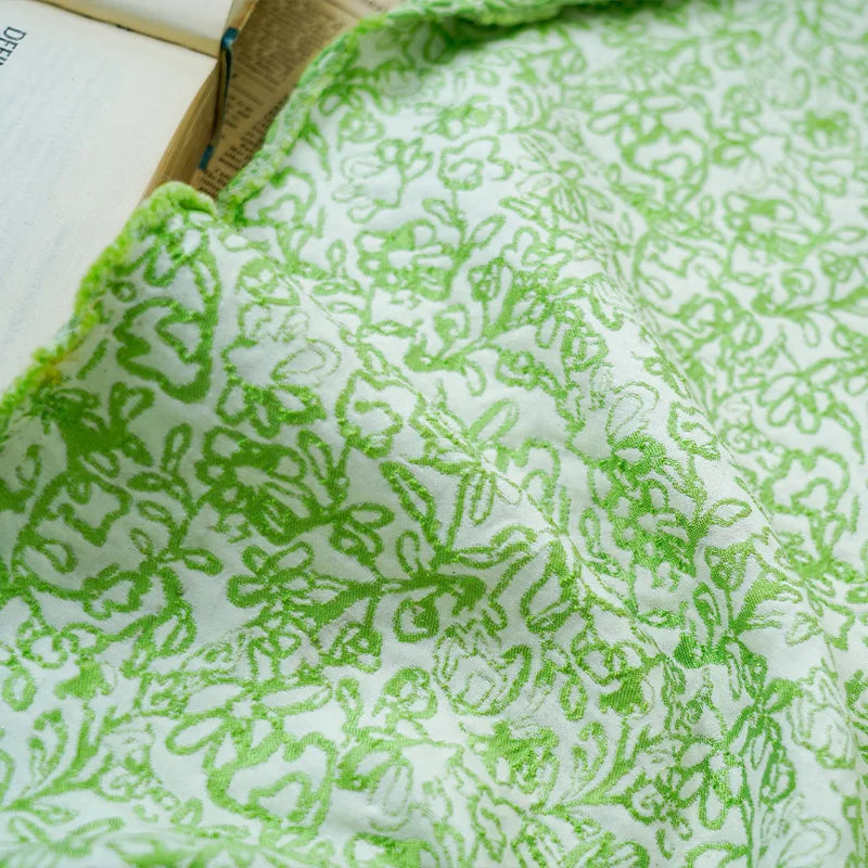 Chickas Summer Fresh Green Embossed Jacquard Fabric