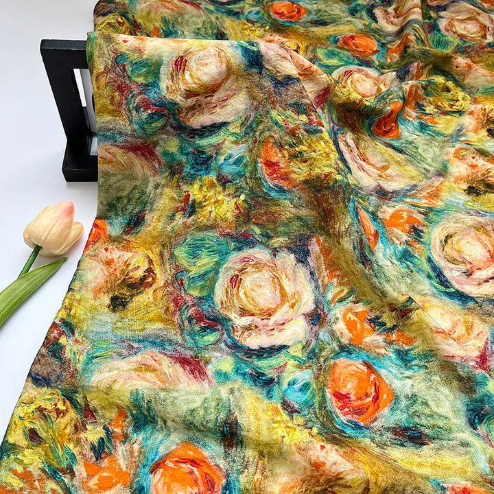 Mona Oil Painting Style Woven Jacquard Fabric