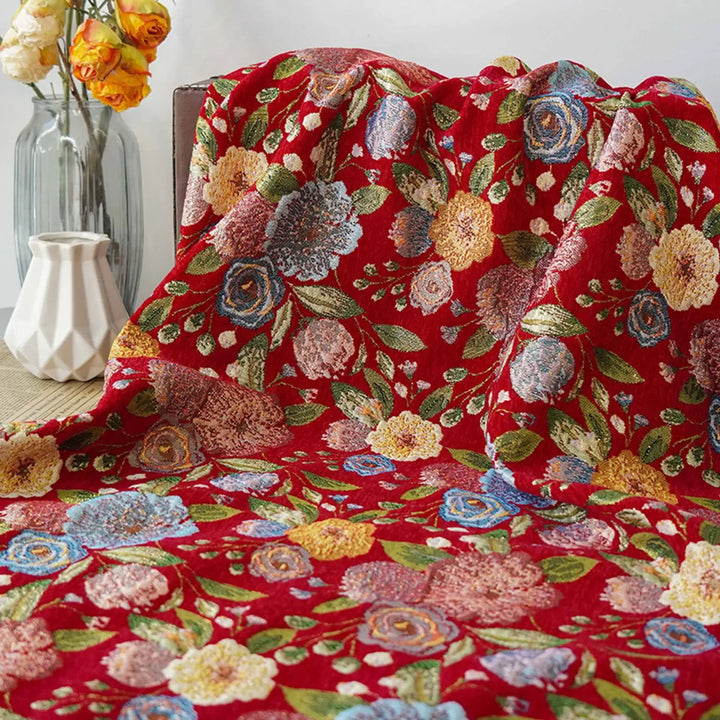 Cakanta Thick Gold Silk Large Flower Jacquard Fabric