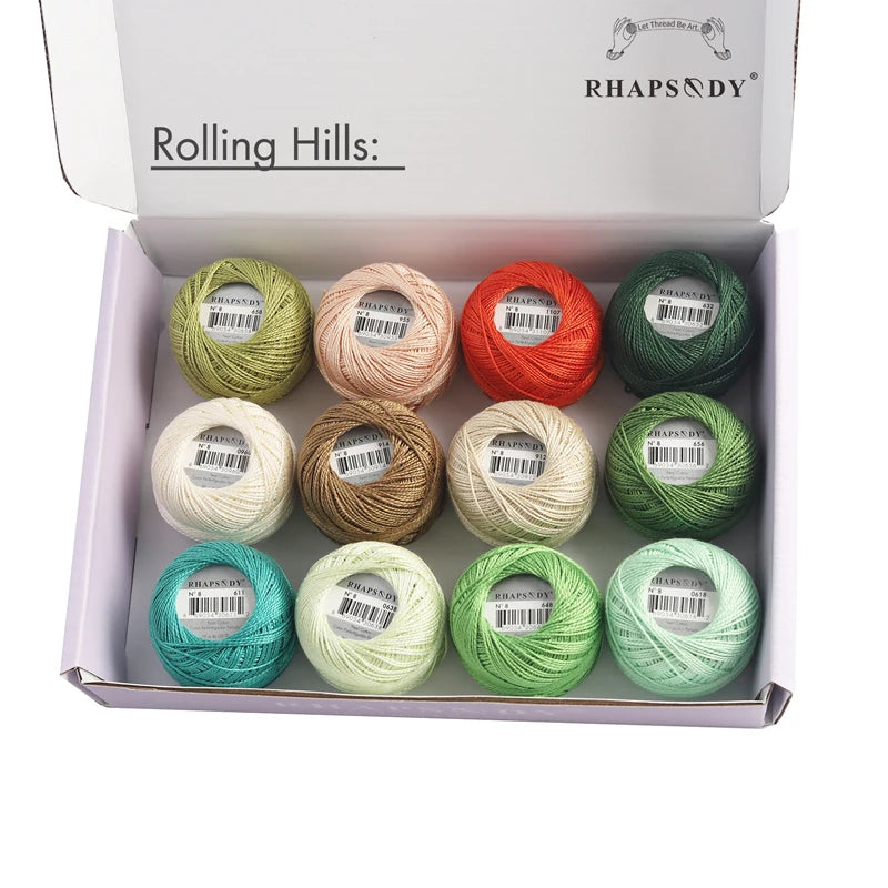 12 Roll / 100% Egyptian Cotton Crochet Thread Set