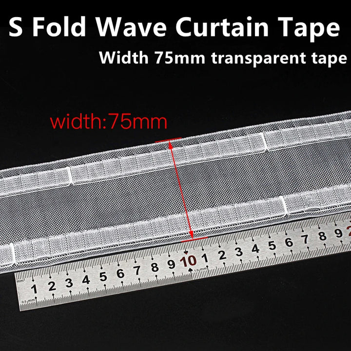 S Fold  Wave Curtain Transparent Tape