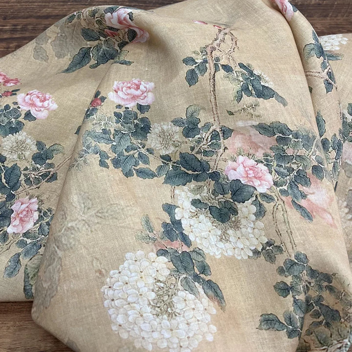 Inci Floral Cotton Linen Fabric