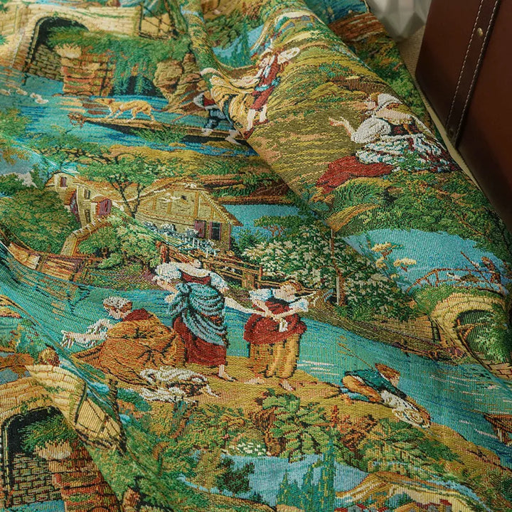 Moorland Oil Painting Style Thick Yarn Dyed Chenille Fabric