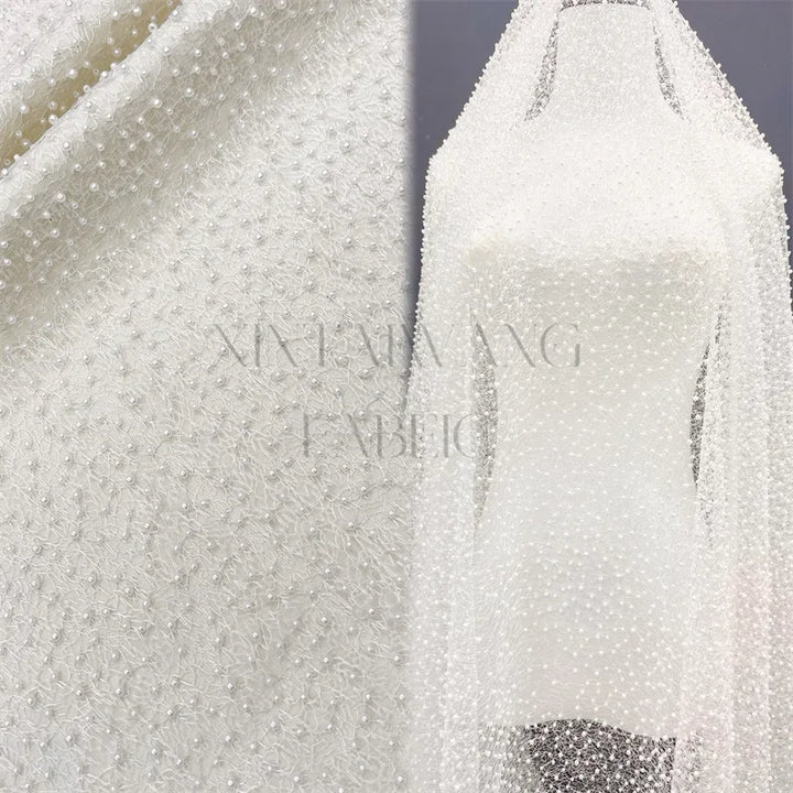 Riva Sequin Beaded Embroidery Glitter Mesh Sparkly Lace Wedding Party Dress Fabric