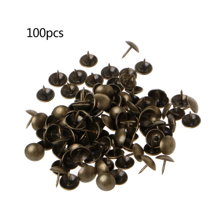 100pc Antique Brass Bronze Upholstery Nails