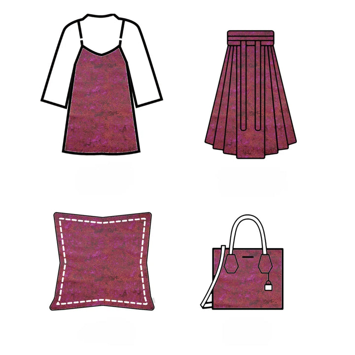 Zayn Purple Red Abstract Jacquard Fabric