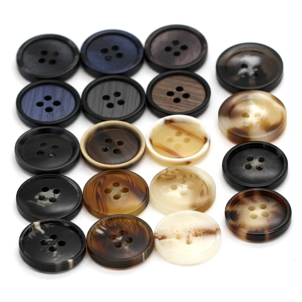 Manein 15/20mm Retro Men Suit Horn Resin Button - 20 PC