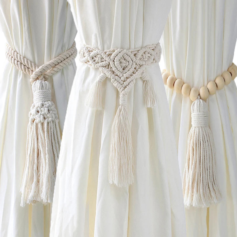 Moriel Bohemian Style Hand-woven Curtain Tie
