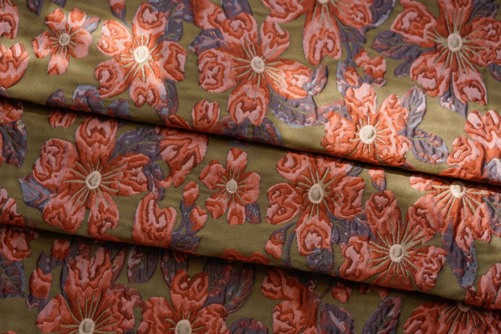 Mosimomo Embossed Flowers Yarn Dyed Jacquard Fabric