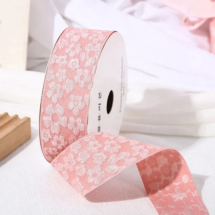 10 Yards / 3D Flower Wrinkle Embossment Ribbon