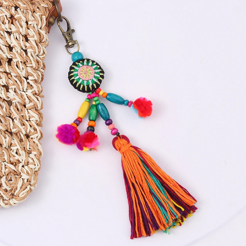 Norelle Flower Wooden Beads With Pompom Tassel