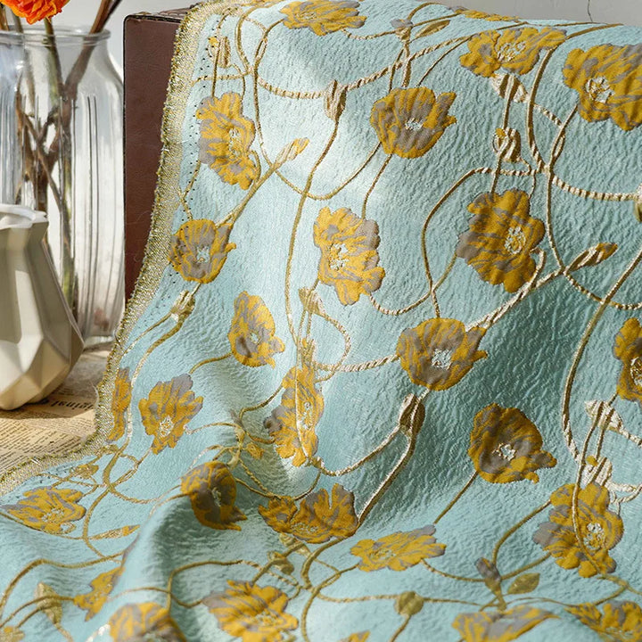 Janssens Lake Green 3D Jacquard Fabric