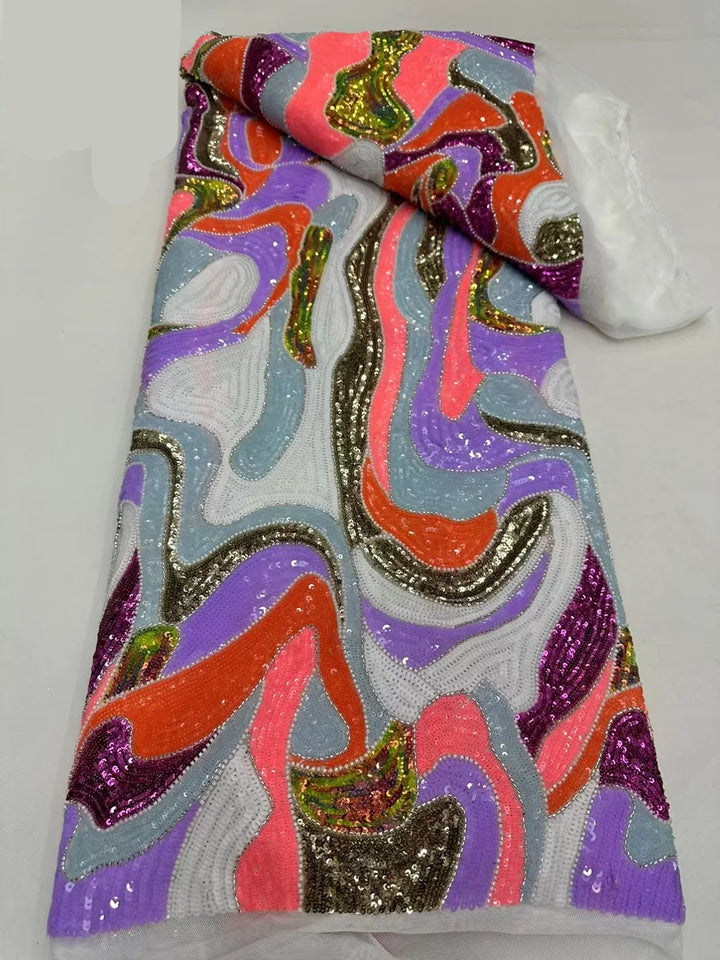 5 YARDS / 10 COLORS / Opulenza Beaded Embroidery Bridal Mesh Lace Fabric