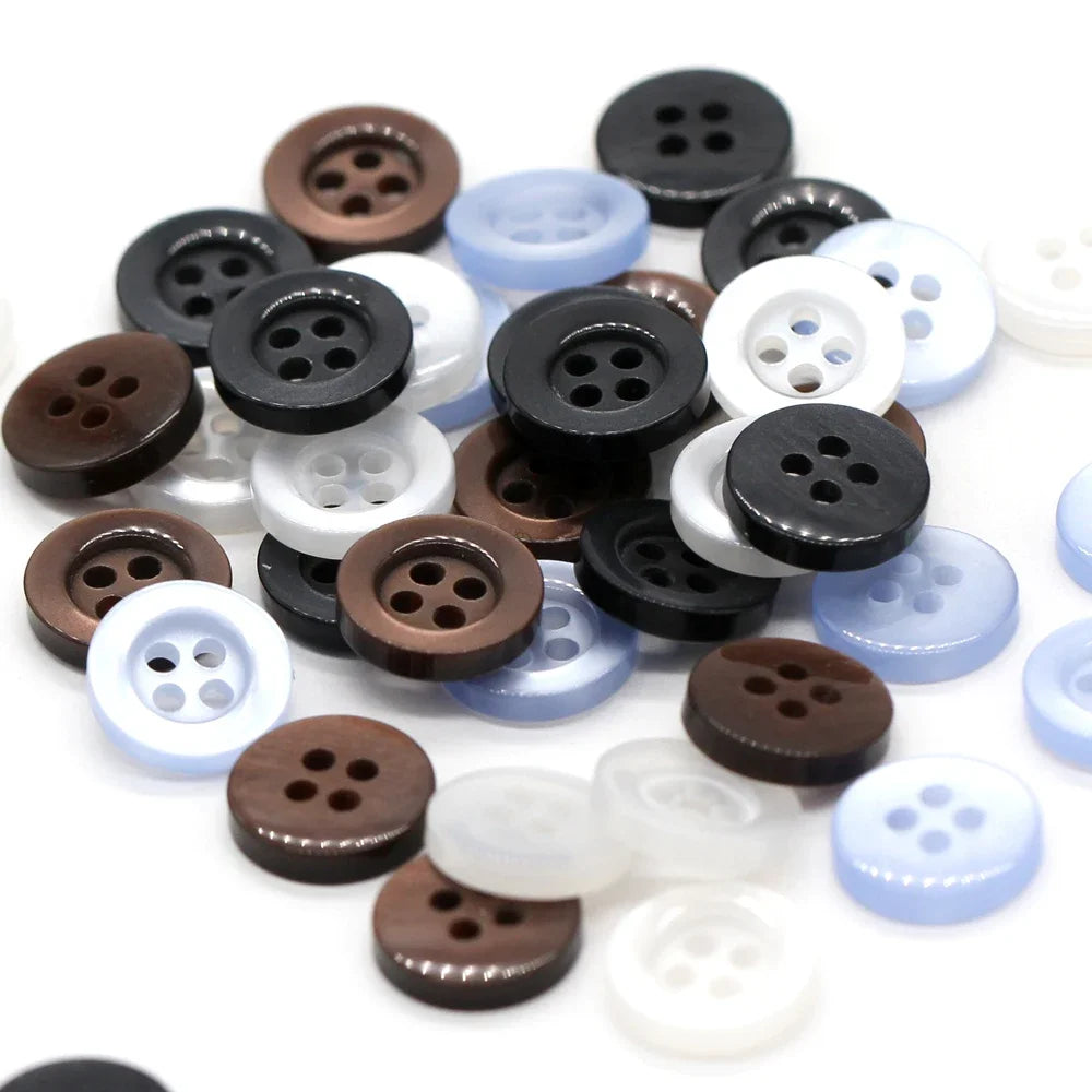 Nokoe 9/10/11mm Classic Resin Button - 30 PC