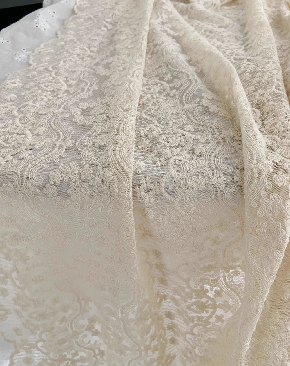 Lune Embroidered Tulle Lace Fabric